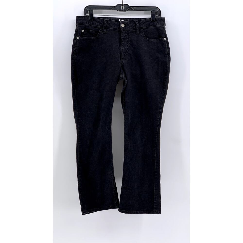 LEE RIDERS Women's Black Solid Mid-Rise Bootcut Jeans SZ 34